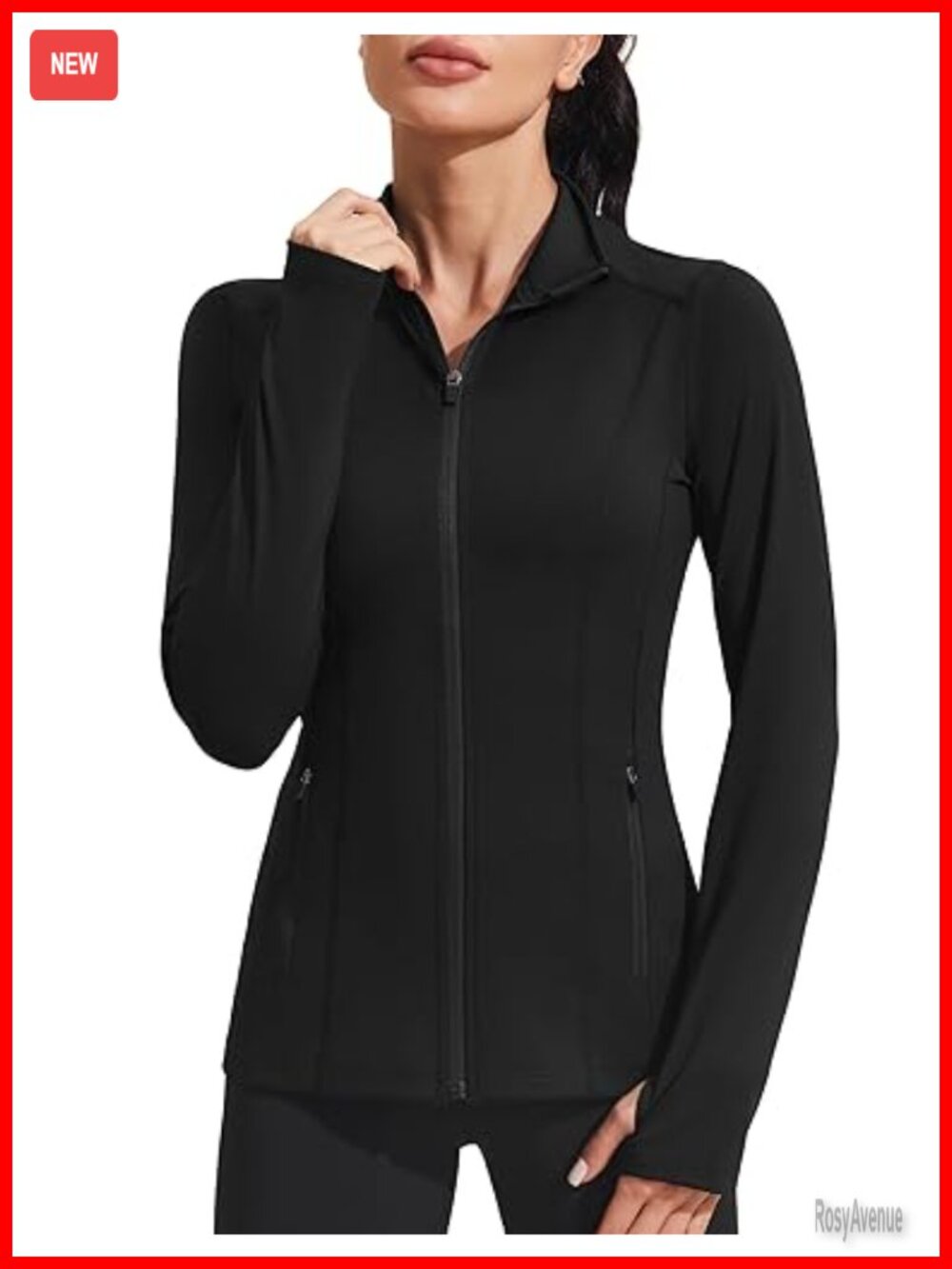 Slim Fit Athletic Jacket Full Zip Workout Track Jacket Thumbholes